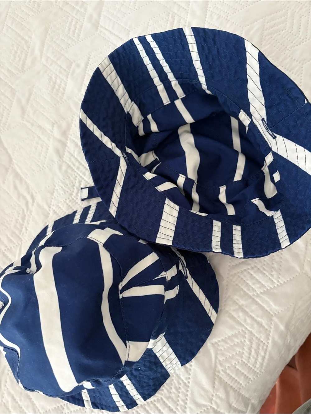 Twin Baby Navy & White Reversible Sun Hat